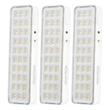 Kit Com 3 Luminária Luz De Emergência 30 Leds Segurimax Super Slim Cor Led Foto  mini 1