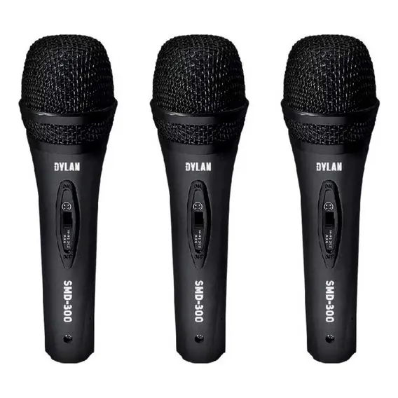Kit Com 3 Microfones Dylan Smd-300 3p + Cabo 3m - E Gtia Foto 1