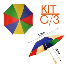 Kit Com 3 Mini Guarda Chuva Frevo Sombrinha Carnaval Festa Foto mini 2