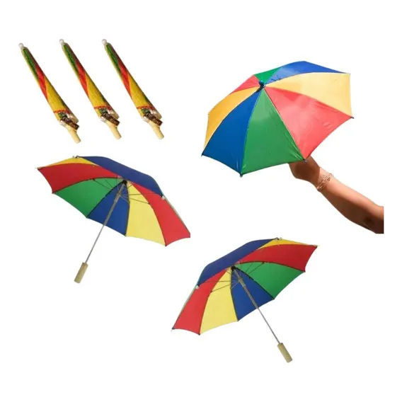 Kit Com 3 Mini Guarda Chuva Frevo Sombrinha Carnaval Festa Foto 1