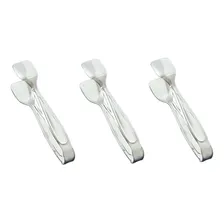 Kit Com 3 Pinça Pegador Churrasco, Salgadinho, Doces Em Inox Foto mini 1