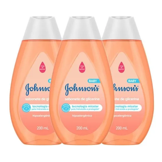 Kit Com 3 Sabonetes Líq Johnsons Baby Cabeça Aos Pés Foto 1