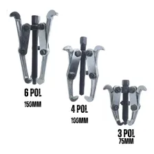 Kit Com 3 Saca Polia E Rolamento 3 Garras Aço 75 100 150 Mm Foto  mini 1