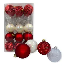 Kit Com 30 Bolinhas 06cm Vermelha Enfeite Árvore De Natal Foto  mini 1