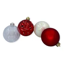 Kit Com 30 Bolinhas 06cm Vermelha Enfeite Árvore De Natal Foto mini  2