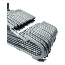 Kit Com 30 Cabides Adulto Kombate Preto Plástico Achatado Foto mini  3