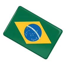 Kit Com 4 Adesivos Bandeira Do Brasil Resinado 20730 Foto mini 2