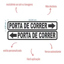 Kit Com 4 Adesivos Porta De Correr Sinalização Para Porta Cor Rosa Foto mini  2
