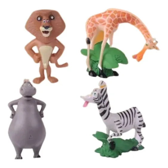 Kit Com 4 Bonecos Madagascar -miniaturas - Produto No Brasil Foto 1