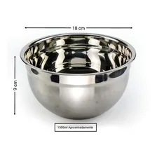 Kit Com 4 Bowl De Inox Profissional 18cm Cumbuca Restaurante Foto mini 4