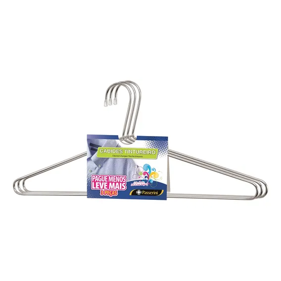 Kit Com 4 Cabides Tintureiro Cromado Camisas Passerini Foto 1