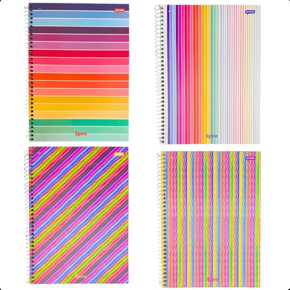 Kit Com 4 Cadernos Spiro 1 Matéria 80fls Espiral Capa Dura Cor Kit Com 4 Spiro Foto 1