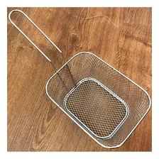 Kit Com 4 Mini Cestos De Inox Com Alça Para Servir Porções Batata Frita Frango Retangular Foto mini  2