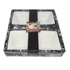 Kit Com 4 Molheira Porcelana Louça Branca C/ Colher Foto mini 2