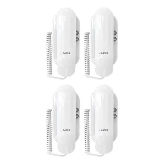 Kit Com 4 Monofones Para Interfone Universal Agl S-100 Cor Branco Foto 1