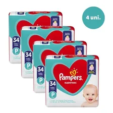 Kit Com 4 Pacotes Fraldas Pampers Supersec Atacado Barato P Foto mini 1