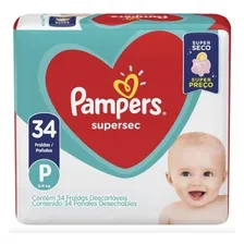 Kit Com 4 Pacotes Fraldas Pampers Supersec Atacado Barato P Foto mini 2