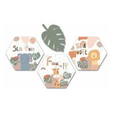 Kit Com 4 Placas - Safari Com Frases Foto mini 1