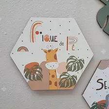 Kit Com 4 Placas - Safari Com Frases Foto mini 3