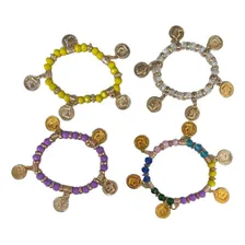 Kit Com 4 Pulseiras Ciganas Cristal E Silicone Foto mini 3