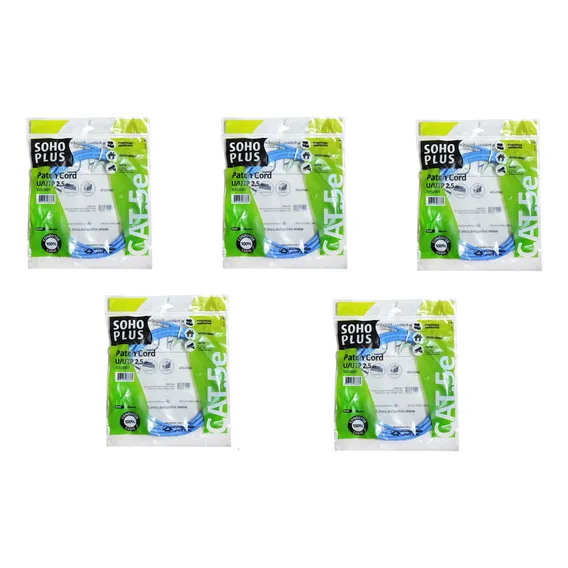 Kit Com 5 Cabo Patch Cord Cat5e Furukawa Sohoplus 2.5m Rj45 Foto 1