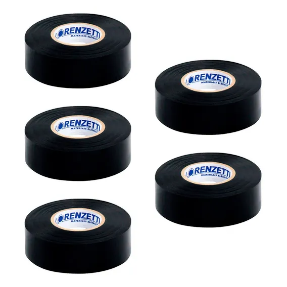 Kit Com 5 Fitas Isolantes 20m 19mm Preta Legrand Lorenzetti Cor Preto Lisa Foto 1