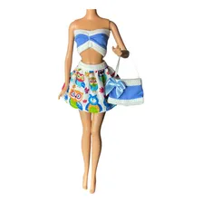 Kit Com 5 Looks (roupinhas + Bolsinhas) Para Boneca Foto mini 3