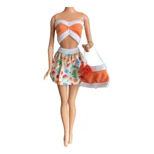 Kit Com 5 Looks (roupinhas + Bolsinhas) Para Boneca Foto mini 4