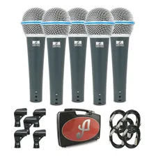 Kit Com 5 Microfones Arcano Dinâmicos Rhodon-8 Kit Xlr-xlr Foto mini 1
