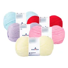 Kit Com 5 Novelos Lã Keamor 40g - Pingouin Cor Cores Sortidas Foto mini 1