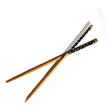 Kit Com 5 Pares De Hashi De Bambu Decorado P/ Sushi Sashimi Foto  mini 1