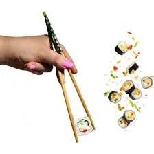 Kit Com 5 Pares De Hashi De Bambu Decorado P/ Sushi Sashimi Foto mini  3