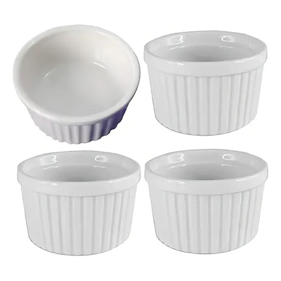 Kit Com 5 Potes Para Molho Ramequim 77ml Em Porcelana Foto 1