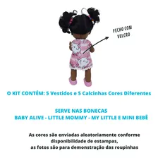 Kit Com 5 Roupinhas + 5 Calcinhas P/ Baby Alive E My Little Foto mini  3
