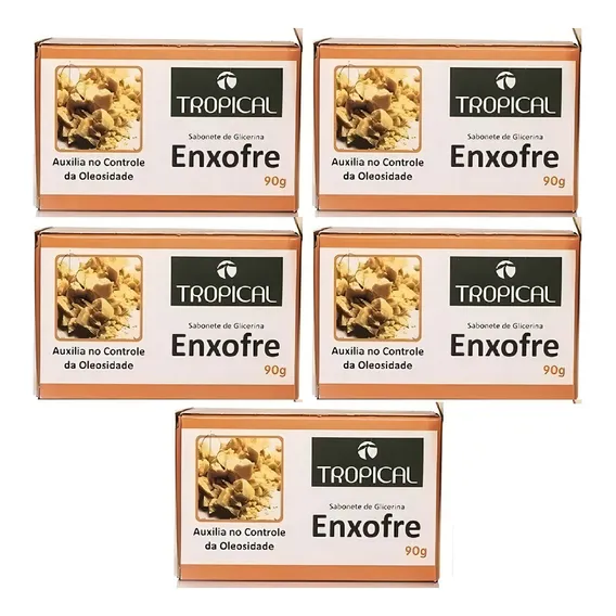Kit Com 5 Sabonete Enxofre 90g Tropical Foto 1