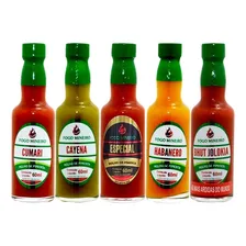 Kit Com 5 Unid Molhos De Pimenta De 60ml - Fogo Mineiro Foto  mini 1