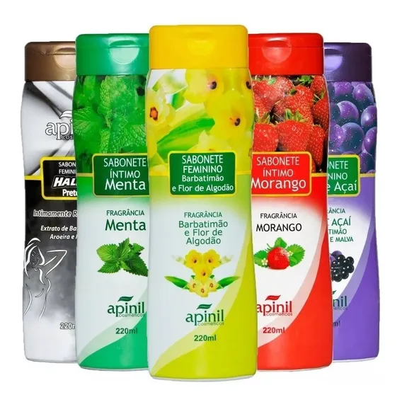 Kit com 5 unidades Sabonetes íntimos femininos Apinil Diversas fragrâncias Foto 1