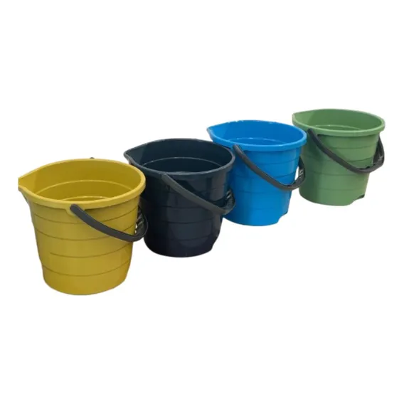Kit Com 50 Baldes 11 Litros Com Alça Plastica Reforçada Cor Verde Foto 1