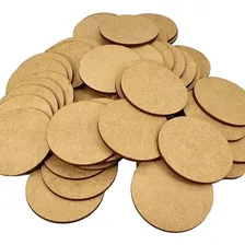 Kit Com 50 Bolacha Porta Copo Mdf Cru 8 Cm Foto  mini 1