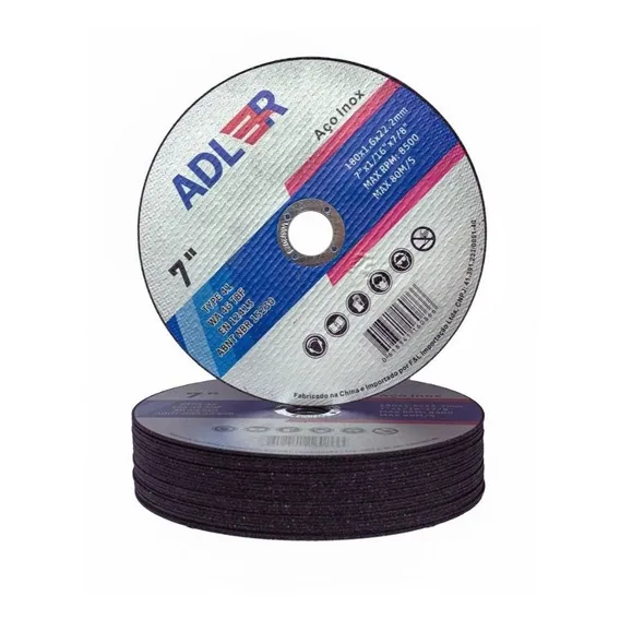 Kit Com 50 Peças Disco De Corte Fino 7 Polegadas Aço Inox Foto 1