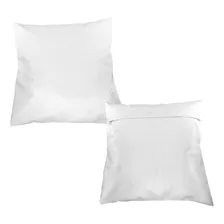 Kit Com 6 Capas Para Almofadas 60x60cm Em Corino Cor Branco Liso Foto  mini 1