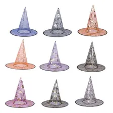 Kit Com 6 Chapéus De Bruxa De Tule Com Estampas Variadas Foto mini 4