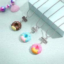Kit Com 6 Colares Best Friends Melhores Amigas Rosquinhas Cor Rosa Foto mini 4