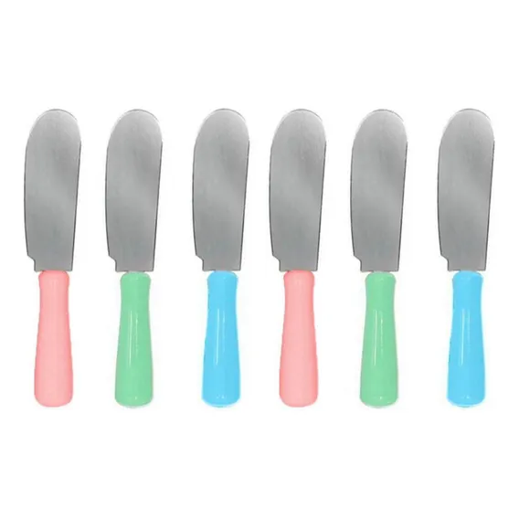 Kit Com 6 Espátulas Para Manteiga Patê E Geleia Em Aço Inox Foto 1