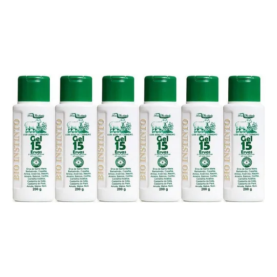 Kit Com 6 Gel 15 Ervas Com Sebo De Carneiro Bio Instinto Foto 1