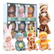 Kit Com 6 Mini Bonecas Pijama Bebe Reborn Infantil Presentes Foto  mini 1