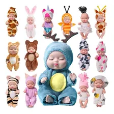 Kit Com 6 Mini Bonecas Pijama Bebe Reborn Infantil Presentes Foto mini 4