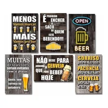 Kit Com 6 Placas Decorativas Em Mdf - Frases Boteco Bebidas Foto mini 1