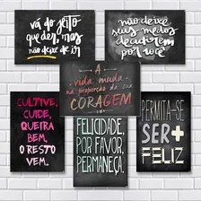 Kit Com 6 Placas Decorativas Em Mdf Frases Motivacionais Foto mini 1