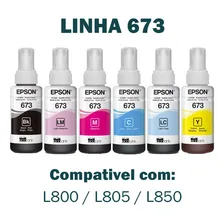 Kit Com 6 Refis De Tinta Epson 673 L800 L805 L810 L Tinta Mix Foto mini 2